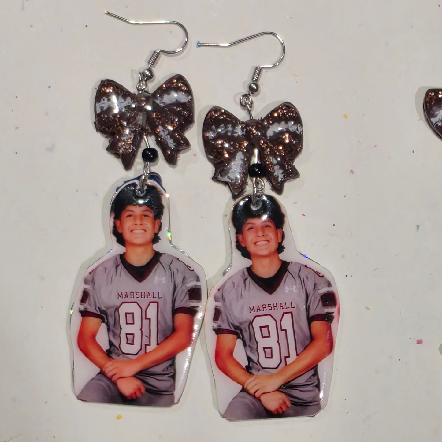 Custom Photo Bow Earrings