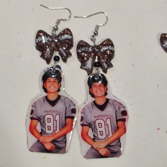 Custom Photo Bow Earrings