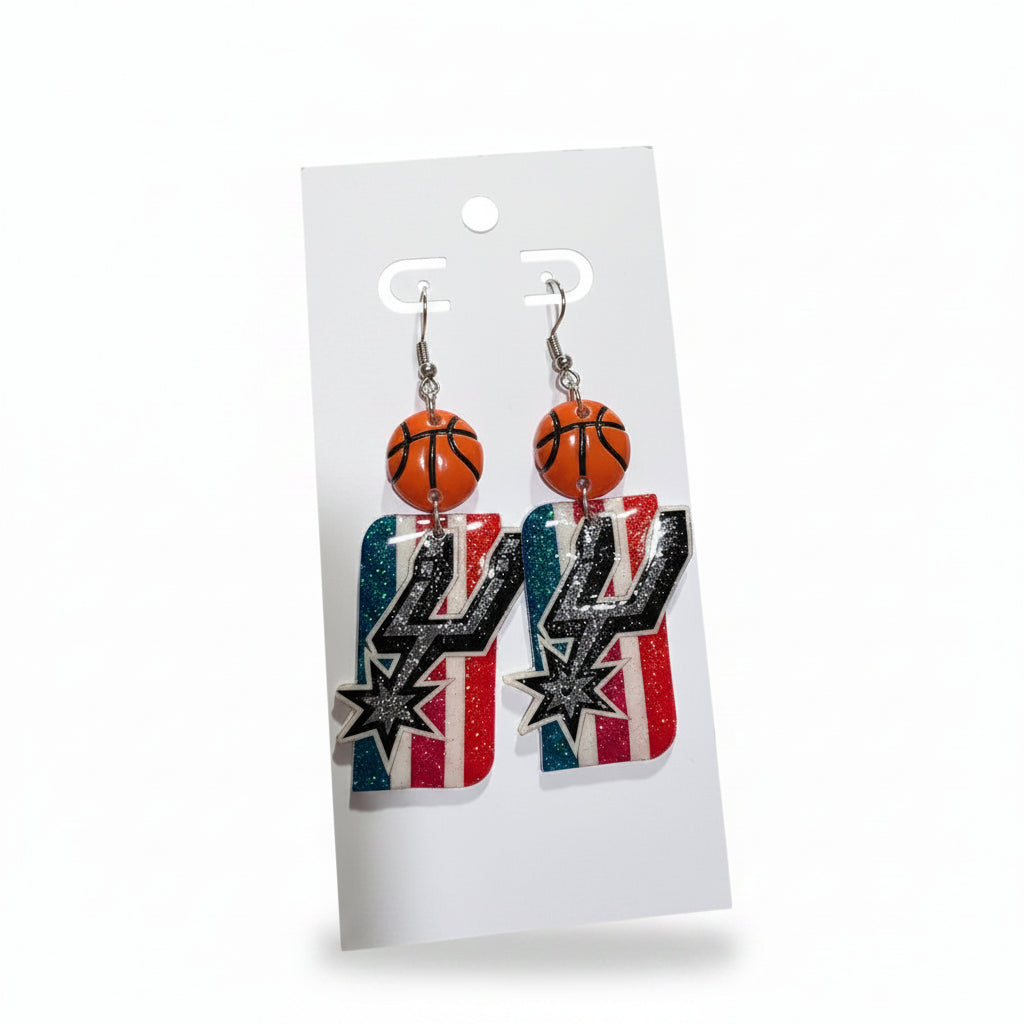 San antonio basketball earrings