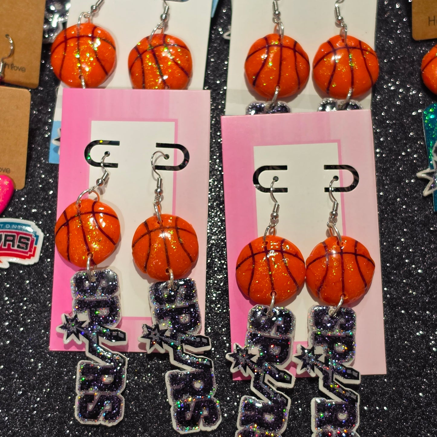 San antonio basketball earrings