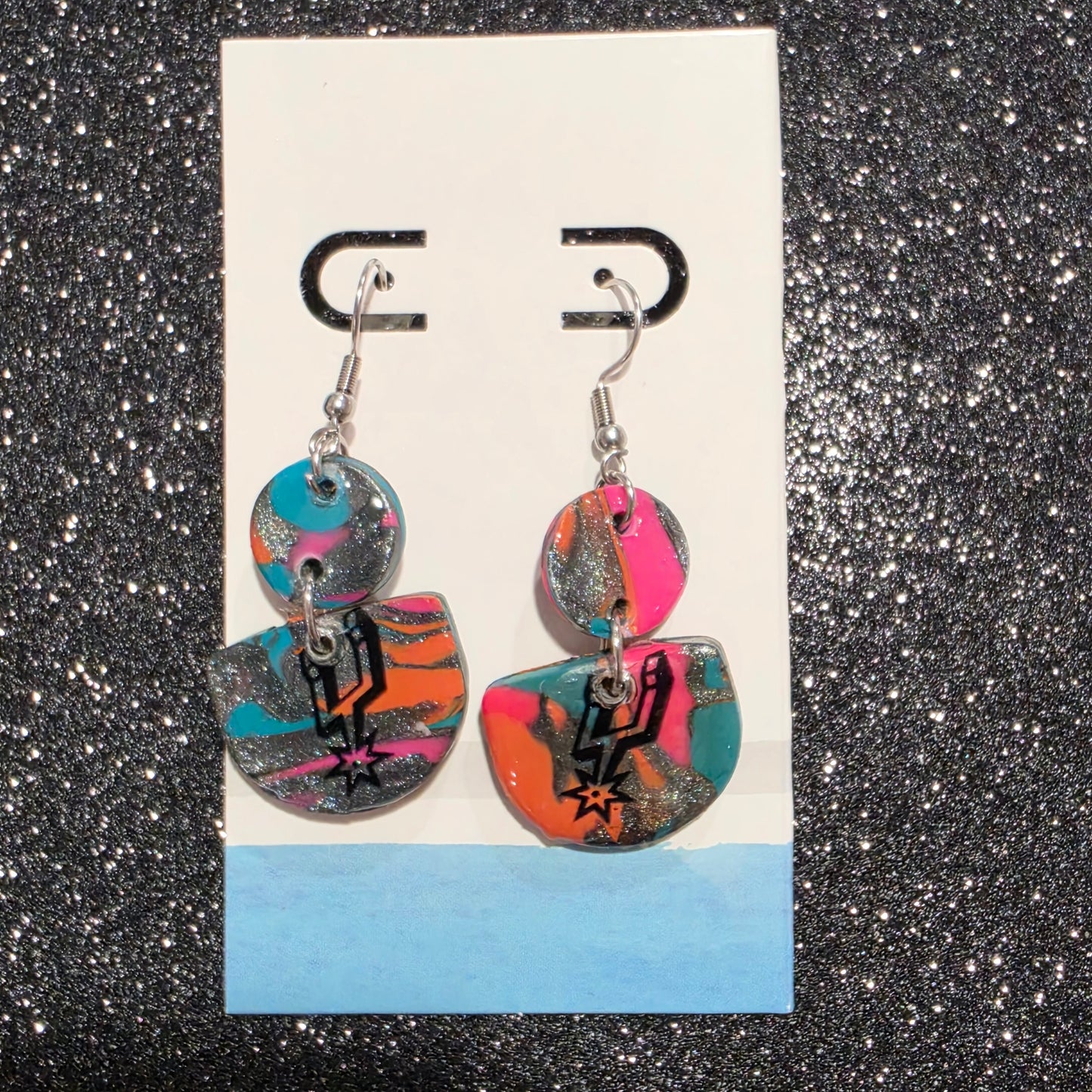 San antonio basketball clay earrings